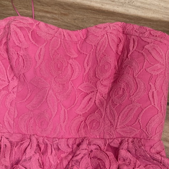 Jessica Simpson pink summer party date night 
NWT floral lace overlay strapless - Picture 3 of 9